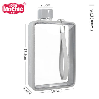 13 Oz Clear Plastic Flat Bottle